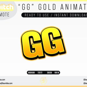 Emote animata Twitch / Emote Twitch GG / Badge / Emote animata Twitch / Pacchetto emote Twitch per streaming