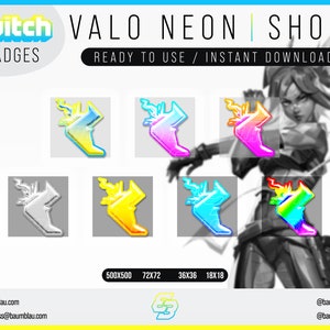 Twitch Sub Badges / Cheer Bit Badges Valorant Neon Twitch Badges Neon Style image 1