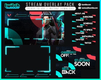 Valorant Sage Stream Overlay: Twitch Full Package (Instant Download)