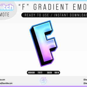 F Letter Emote | Twitch Emote | Instant Download