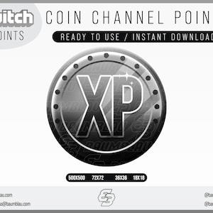 XP Coin Black | Twitch Channel Points - Emote/Badge Coin Icon | Instant Download