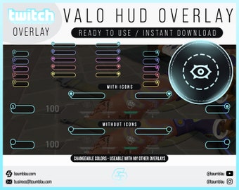 Animated Valorant Stream Overlay: Map Cover HUD, 9 Colors (WEBM File)