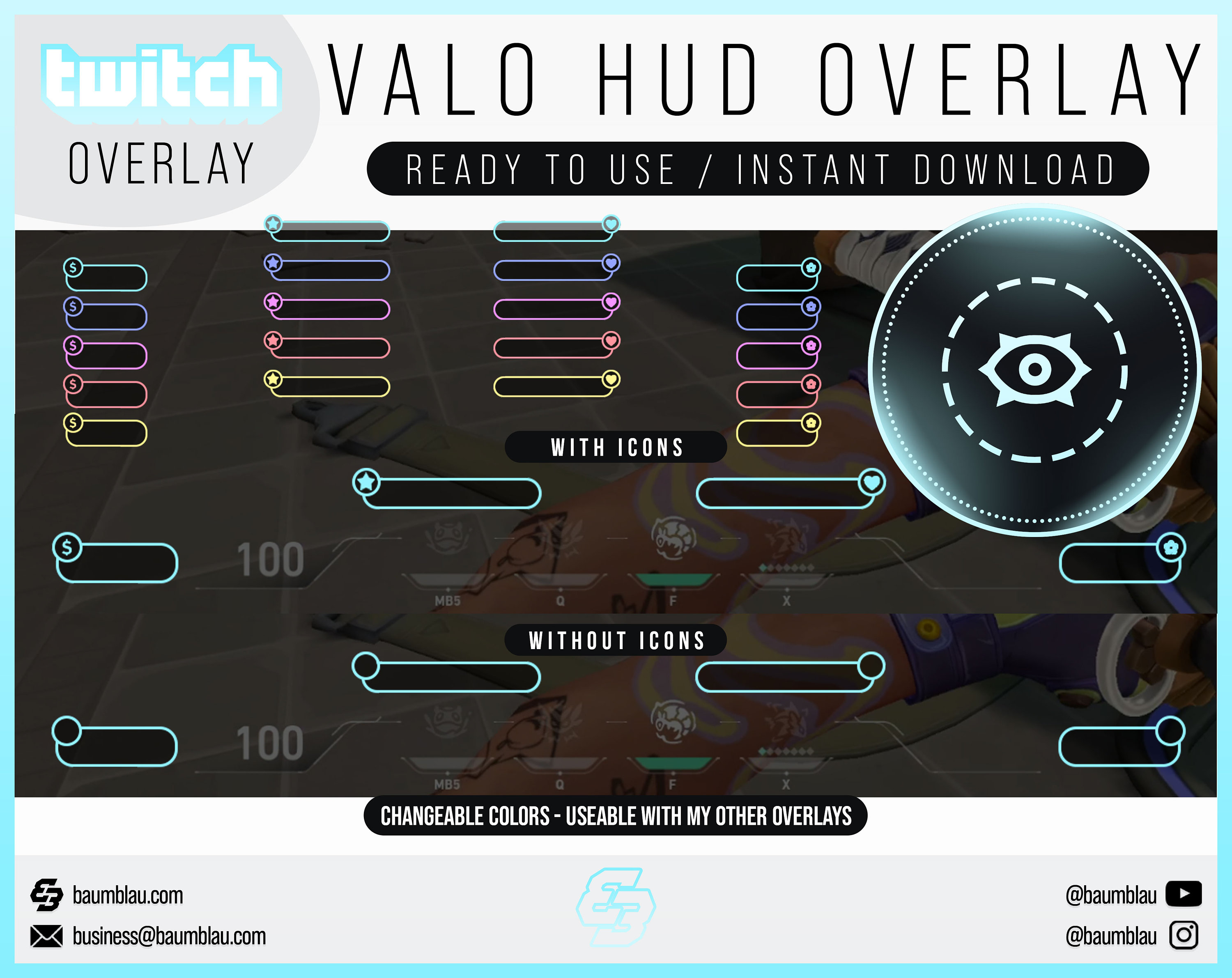 Map Cover Overlay Cs Go 2 Valorant HUD 2 Versions Package Etsy