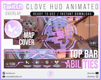 Animated Valorant Clove Stream Overlay HUD (Instant Download)