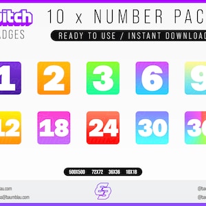 Founders Number Sub Badges Twitch + Transparent Version | Cheer/Sub Badges Twitch Founder - Twitch Emotes - Founder Number Sub Badges Twitch