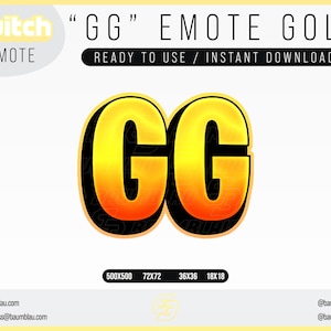 GG Emote | Twitch Emote | Instant Download