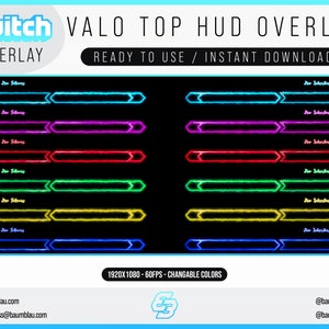 Animated Valorant HUD Overlay Package (Changable Color) | Stream Overlay HUD Full Package | Valorant Animated Overlay + Static Version