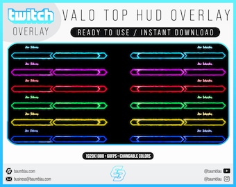 Animated Valorant HUD Overlay Package (Changable Color) | Stream Overlay HUD Full Package | Valorant Animated Overlay + Static Version