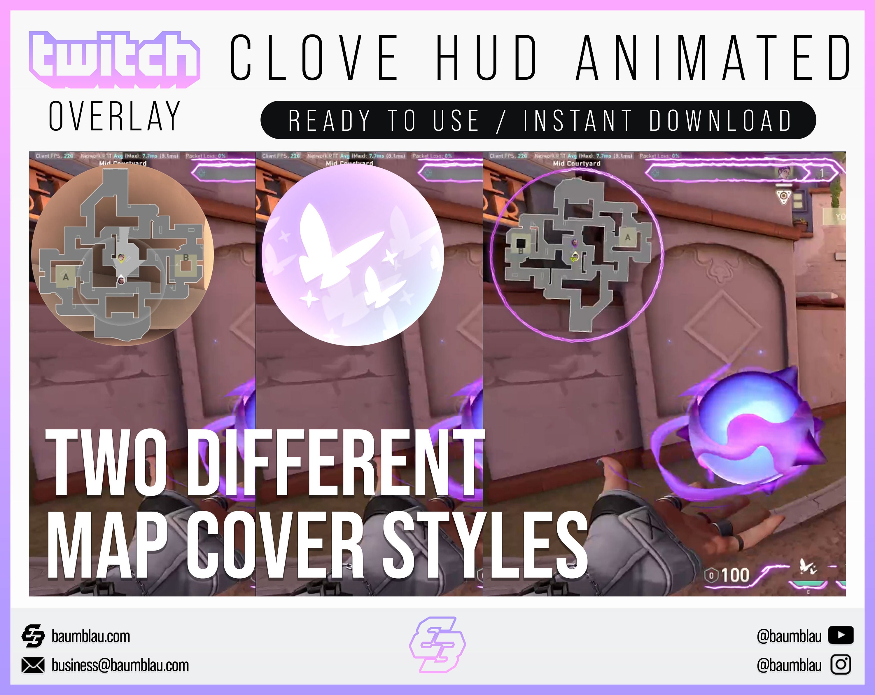 Animated Valorant Clove Stream Overlay HUD (instant Download) - Etsy