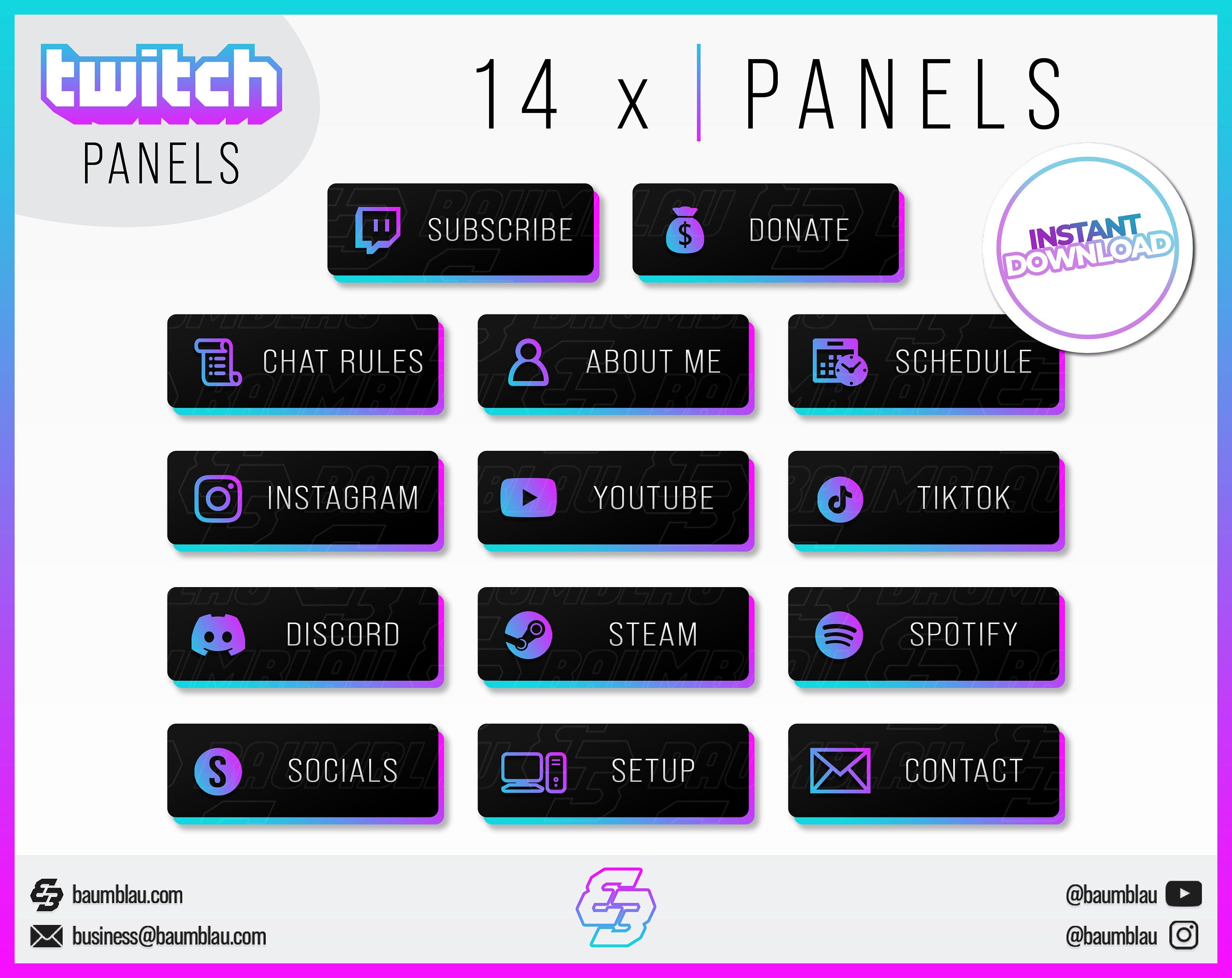 Destiny Purple Profile Panels for Twitch,  or Discord