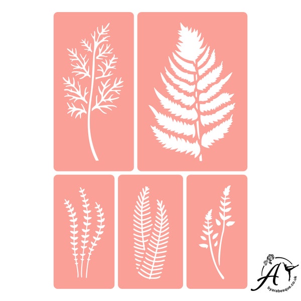 Self-Adhesive Reusable Stencil - Fern Collection #2