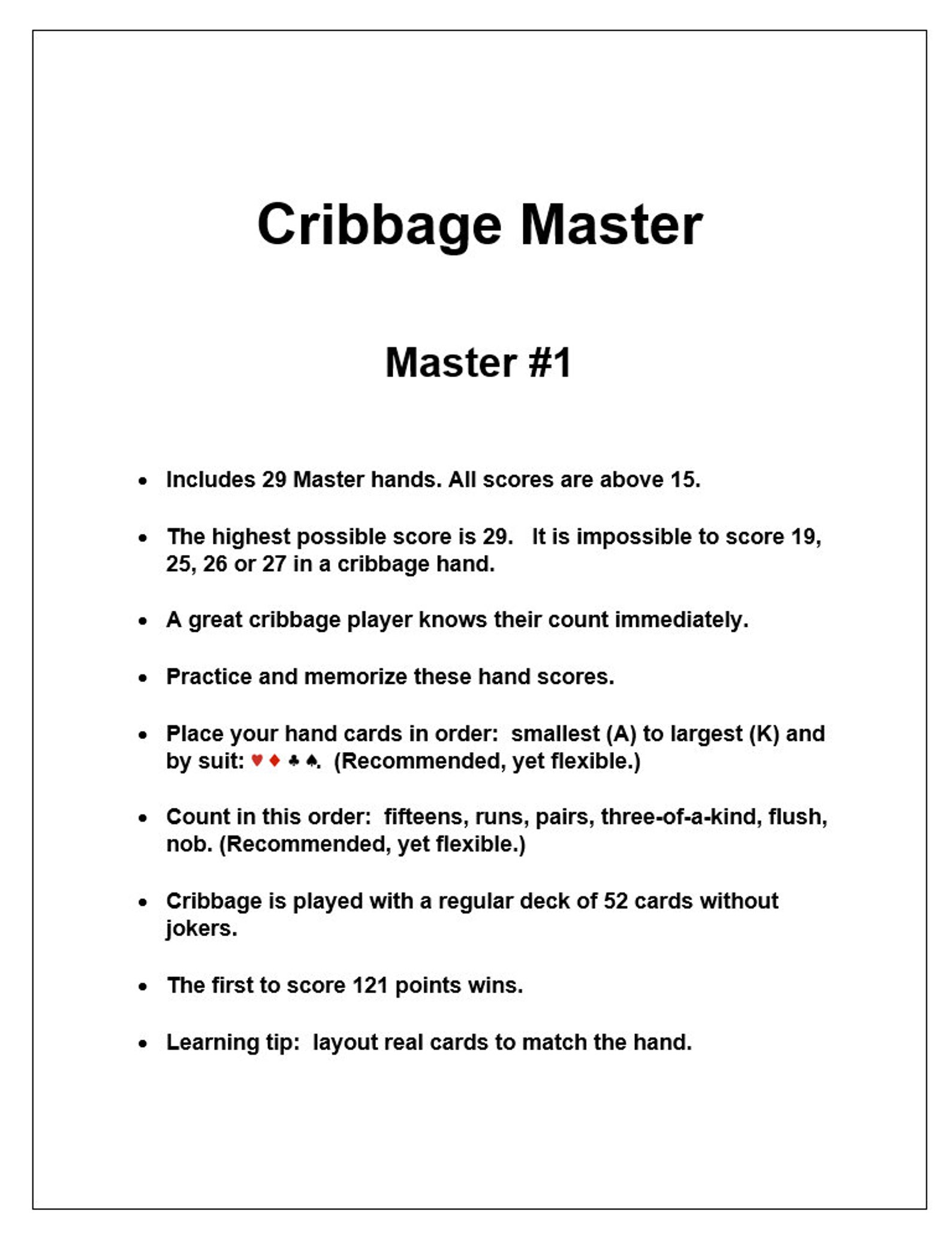 Cribbage Counting MASTER - Practice MASTER Cribbage Hands - Etsy