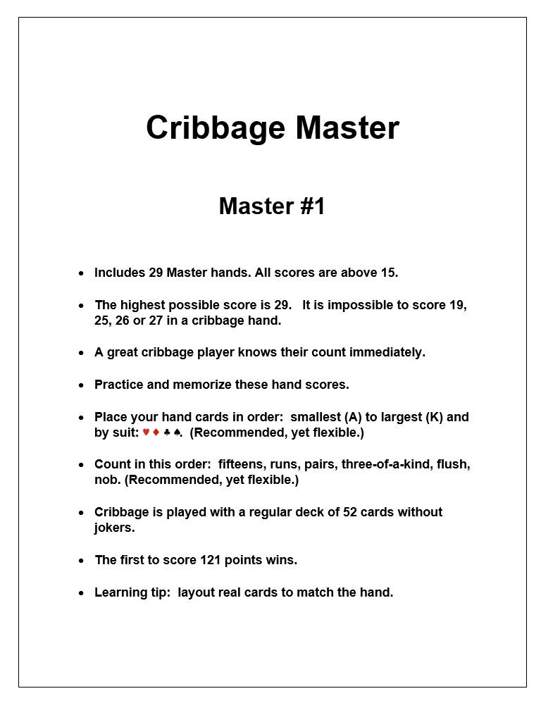 Cribbage Counting MASTER - Practice MASTER Cribbage Hands - Etsy
