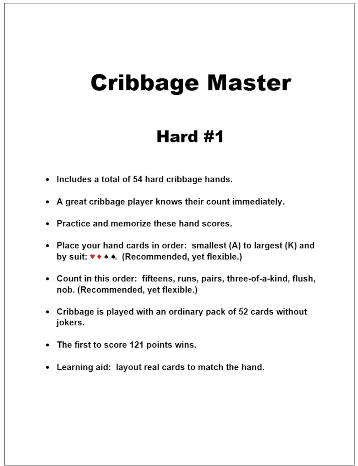 Cribbage Counting HARD - Practice HARD Cribbage Hands - Etsy