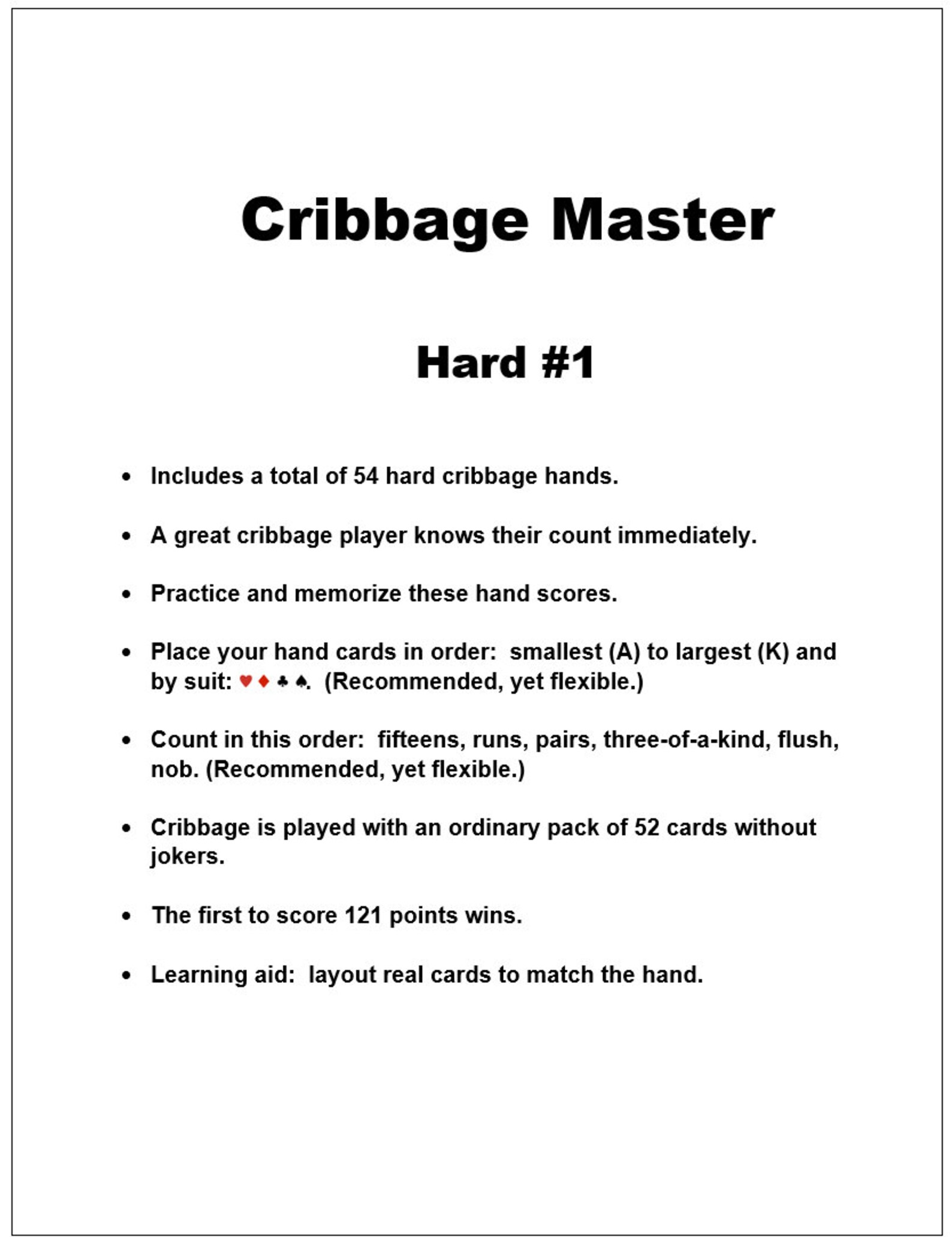 Cribbage Counting HARD - Practice HARD Cribbage Hands - Etsy