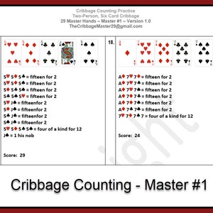 Conteo de Cribbage MASTER - Practica MASTER Manos de Cribbage