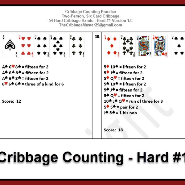 Cribbage Counting HARD - Practice HARD Cribbage Hands