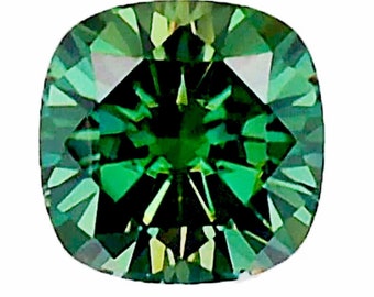 Certified Green Moissanite Cushion Cut Wholesale GRA Certificate Best VVS Quality Moissanite Diamond All Sizes Ship from USA Fast Delivery