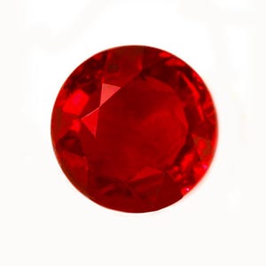 Lab Grown Ruby Corundum: Round Brilliant Cut AAA Loose Stone