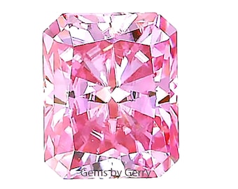 Certified Sakura Pink Moissanite Radiant Cut Wholesale GRA Certificate VVS1 Quality Bonded Pink Moissanite Ships from USA Fast Delivery