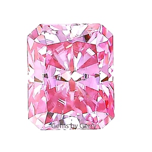 Certified Sakura Pink Moissanite Radiant Cut Wholesale GRA Certificate VVS1 Quality Bonded Pink Moissanite Ships from USA Fast Delivery