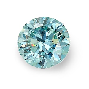 Lite Aquamarine Blue Moissanite: Round Cut VVS1 Loose Gemstone
