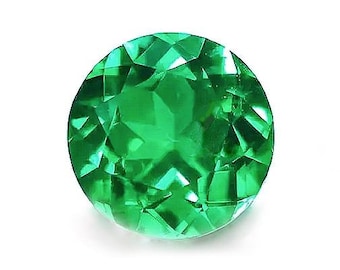 Round Lab Grown Emerald: Colombian Muzo Green Hydrothermal Gemstone