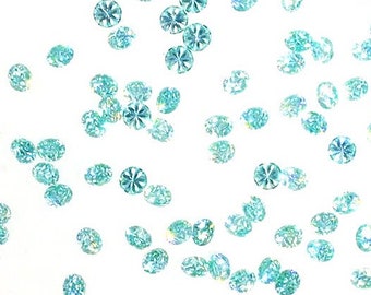 Aqua Blue Moissanite Melee: Round VVS1 Loose Stones, 25 pc Pack