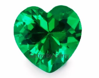 Heart Emerald Nano Crystal: Lab Grown Faceted Loose Stone