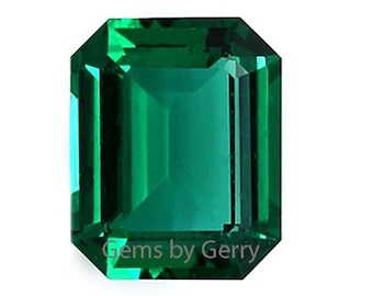 Lab Grown Emerald NanoCrystal Vivid Rich Emerald Green Color Faceted Emerald Cut AAA Quality for Jewelry Making Wholesale Ships from USA