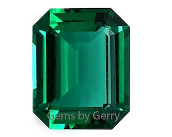 Lab Grown Emerald Nano Crystal Rich Green Color Emerald Cut Faceted Simulated Emerald AA Quality for Jewelry Making Wholesale Ships from USA