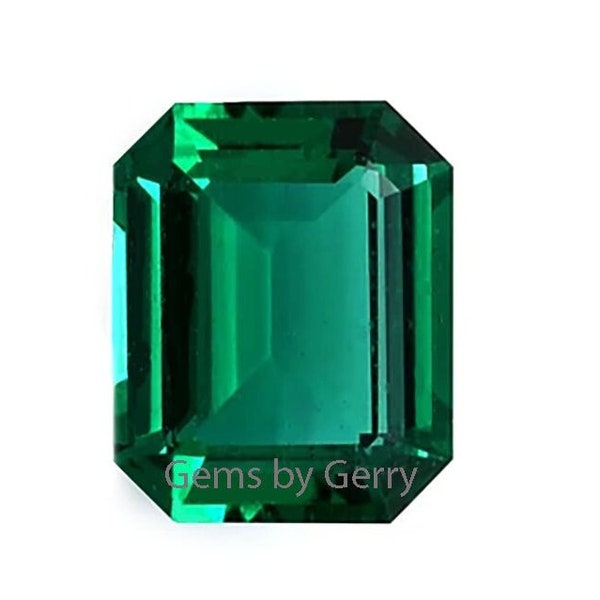 Lab Grown Emerald NanoCrystal Vivid Rich Emerald Green Color Faceted Emerald Cut AAA Quality for Jewelry Making Wholesale Ships from USA
