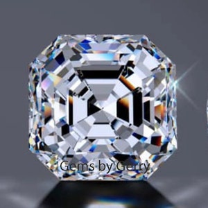 GRA Certified D VVS Moissanite Loose Gemstone: Asscher Cut