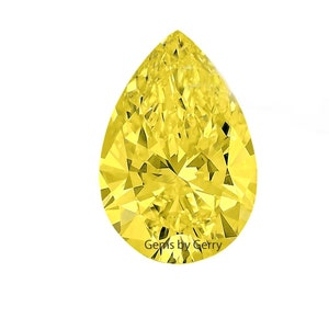 Certified Vivid Yellow Moissanite Pear Shape Wholesale GRA Cert VVS Quality Bonded Yellow Moissanite All Sizes Ships from USA Fast Delivery