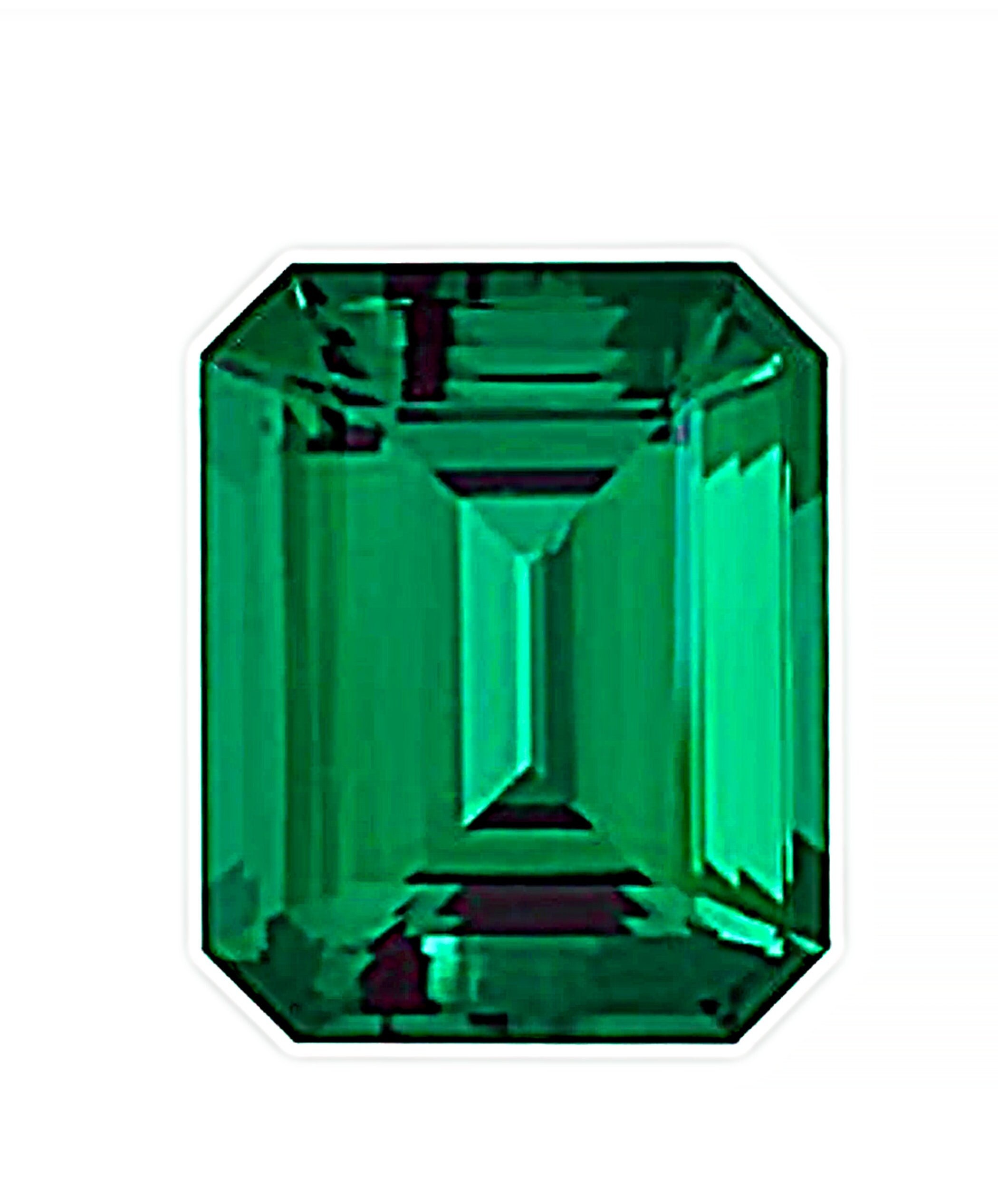 Lab Grown Emerald Cut Gemstone: AAA Muzo Green Hydrothermal Emerald