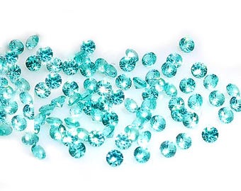 Lab Grown Paraiba Spinel Melee: Round Cut Neon Blue Gems, Wholesale Packs