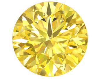 Certified Vivid Yellow Moissanite Round Wholesale GRA Cer VVS Best Quality Bonded Yellow Moissanite All Sizes Ships from USA Fast Service