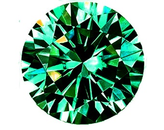 Moissanite Deep Green Round Cut VVS1 Wholesale Moissanite Vivid Intense Medium Green Loose Gemstone Certified Perfect for Jewelry Making