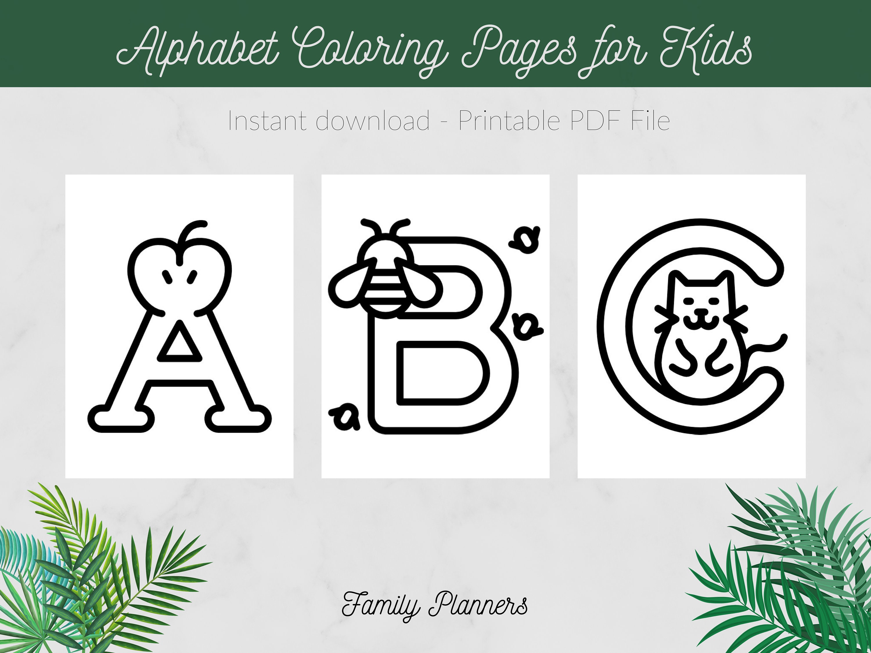 abc alphabet coloring pages printable alphabet coloring book etsy