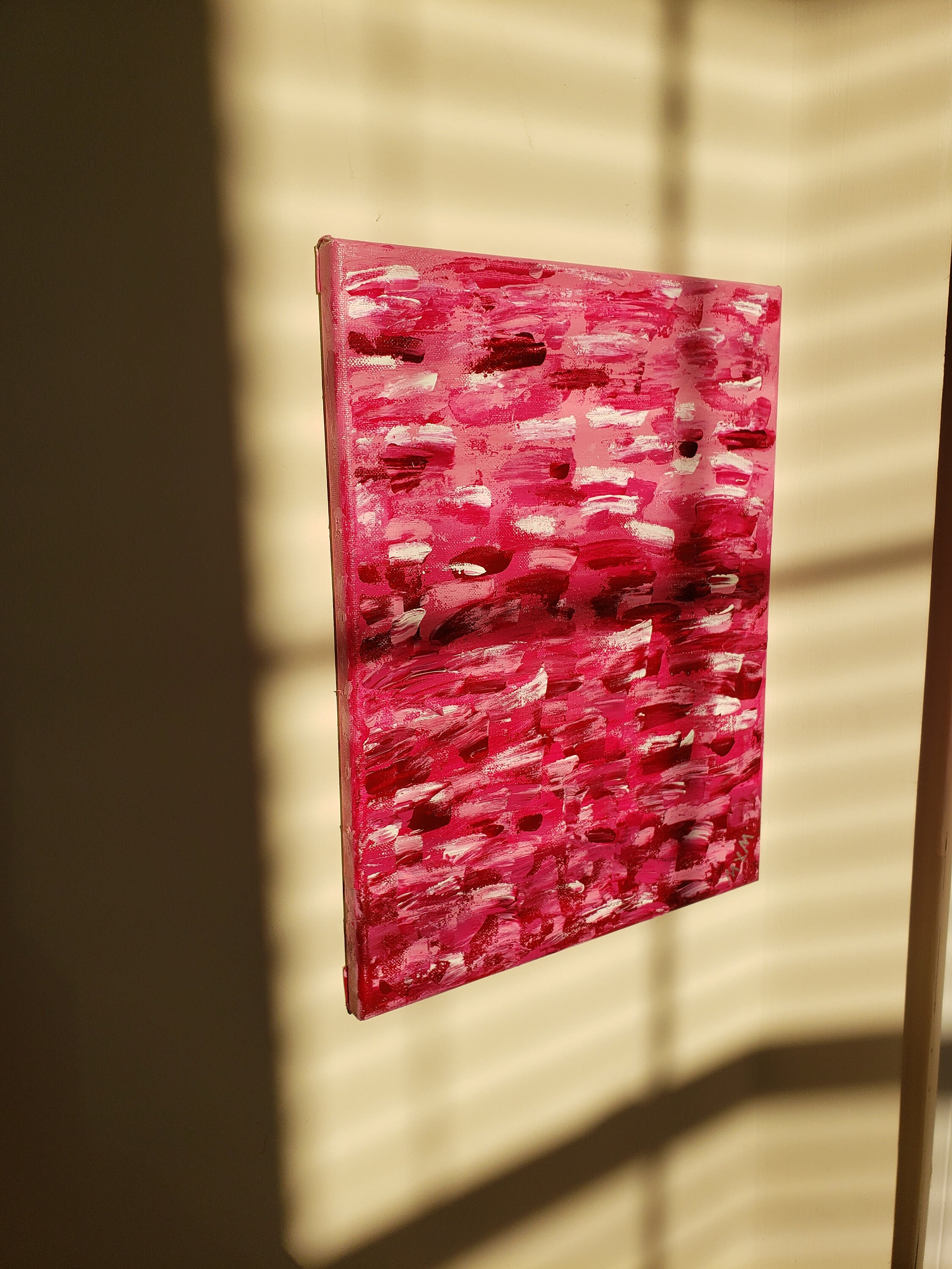 Pink Abstract Painting Wall Decor Etsy