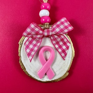 Rear View Mirror Charm, Rear View Mirror Accessories, Hanging Accessory, Ornament, Breast Cancer, Cancer Awareness, Car Accessory, Handmade