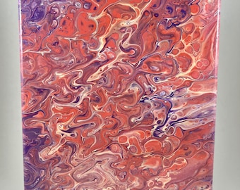 Fluid Art Abstract Painting: Original Acrylic Pour on Canvas (8x10)