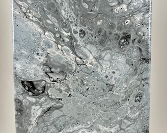 Original Abstract Fluid Art Painting: 8x10 Canvas Wall Decor