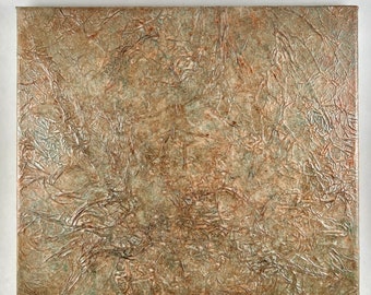 Original Textured Abstract Painting: Earth Tones Acrylic Art (12x12)