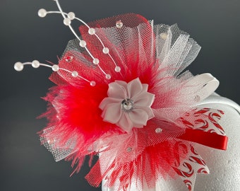 Red and White Christmas Headband: Holiday Hair Accessory