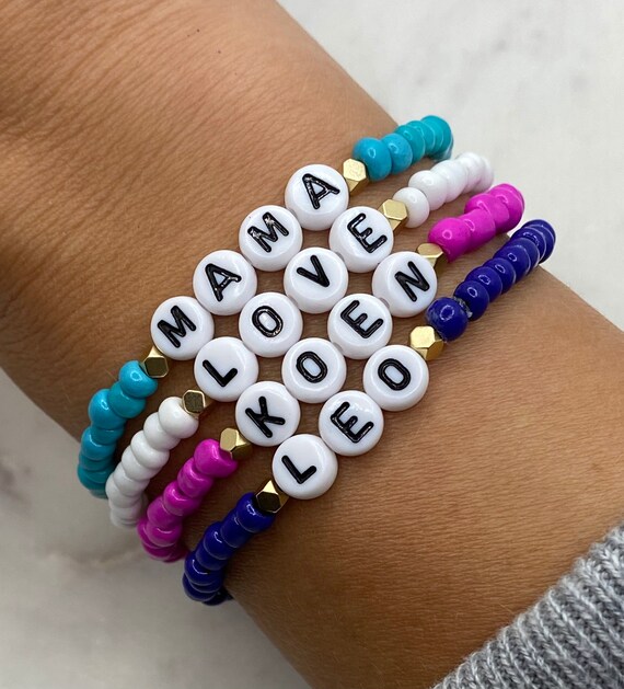 Personalized Beaded Name Bracelet | Custom Beaded Word Bracelet