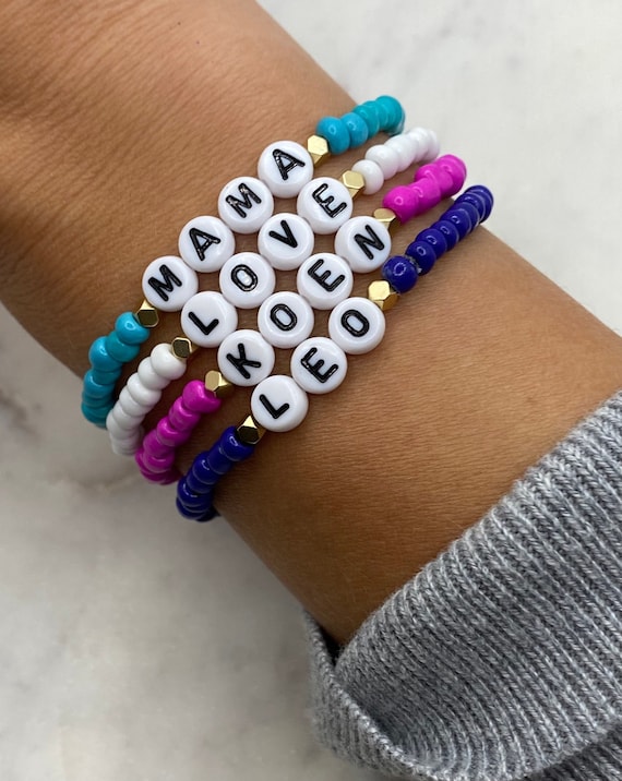 Personalized Beaded Name Bracelet | Custom Beaded Word Bracelet