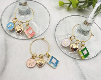 Book Lover Personalized Wine Charms, Book Club Gift, Reading Drink Markers, Girls Night in Party, Hostess Gift, Book Party Favor