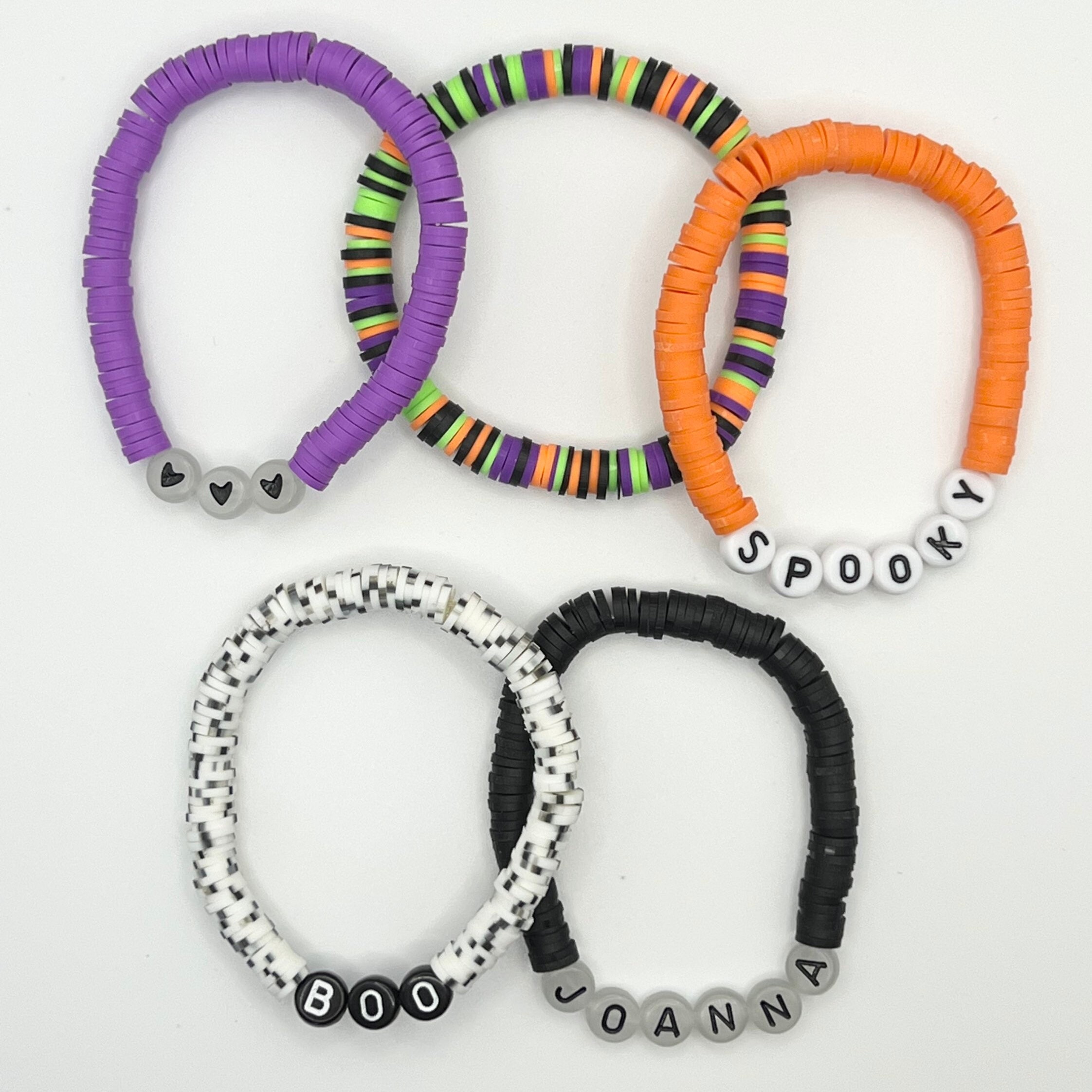 Halloween Name Bracelet Glow in the Dark Jewelry Custom - Etsy