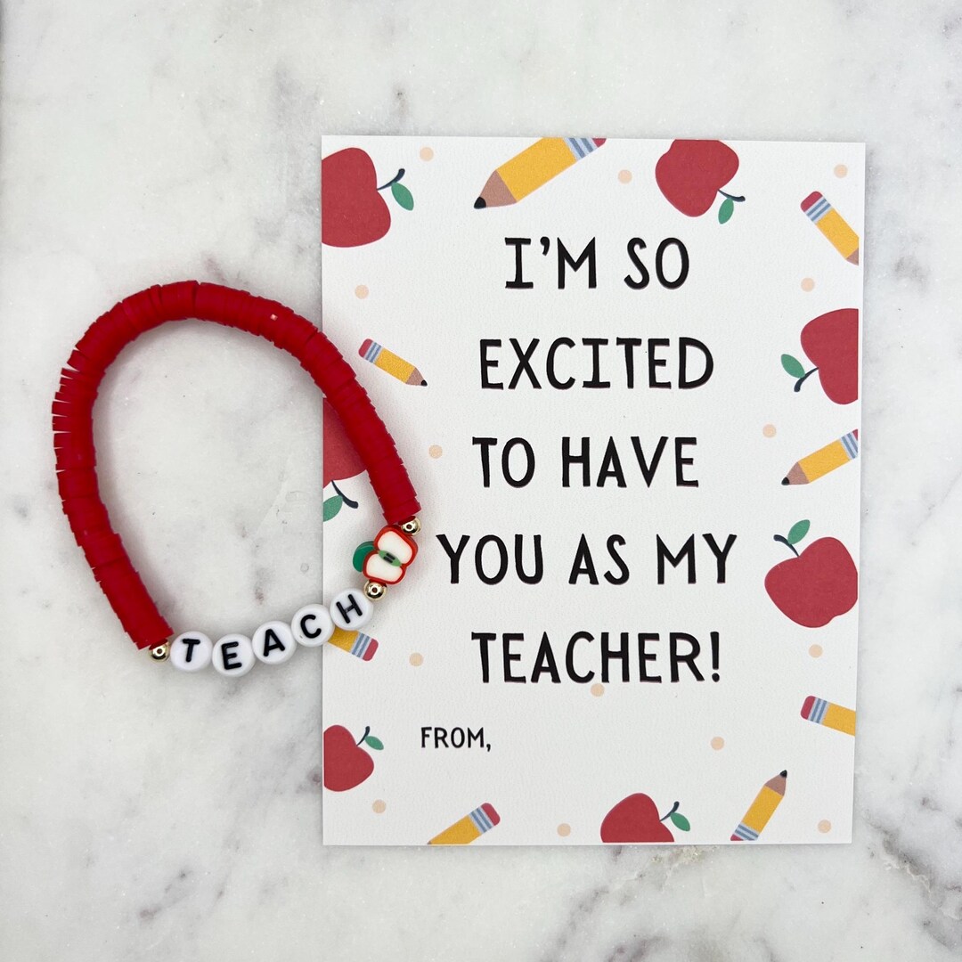 Back to School Teacher Gift | First Day of School Teacher Bracelet ...